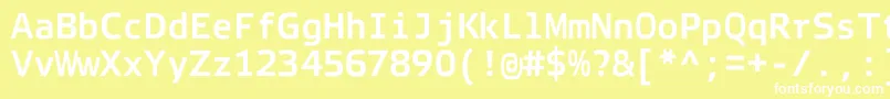 Шрифт ElektraMonoProBold – белые шрифты на жёлтом фоне