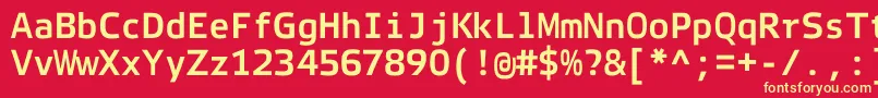 フォントElektraMonoProBold – 黄色の文字、赤い背景