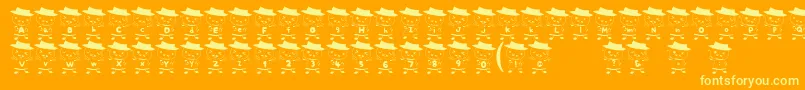 OjiSanFont Font – Yellow Fonts on Orange Background