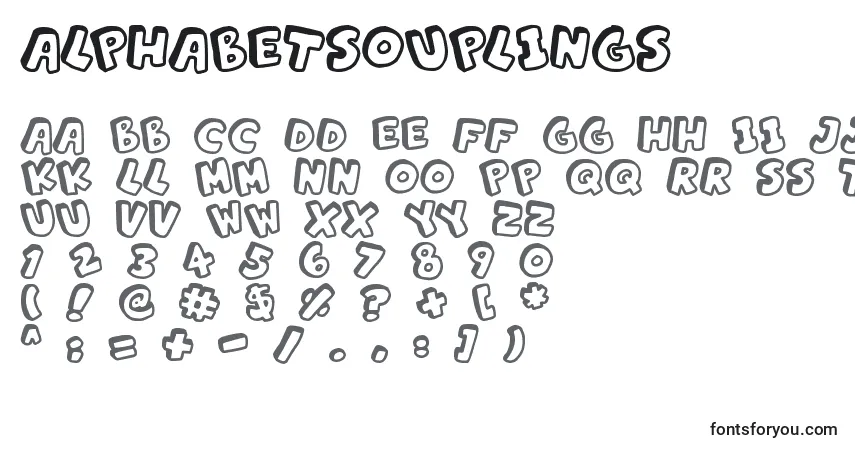 Schriftart AlphabetSouplings – Alphabet, Zahlen, spezielle Symbole