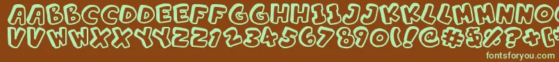 AlphabetSouplings Font – Green Fonts on Brown Background