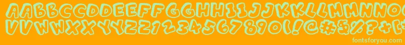 AlphabetSouplings Font – Green Fonts on Orange Background