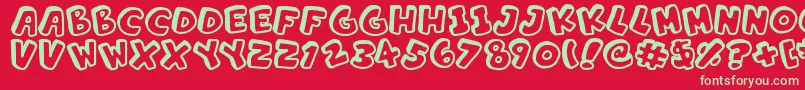AlphabetSouplings Font – Green Fonts on Red Background