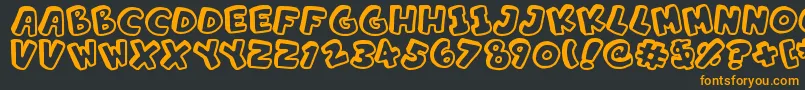 AlphabetSouplings-Schriftart – Orangefarbene Schriften auf schwarzem Hintergrund