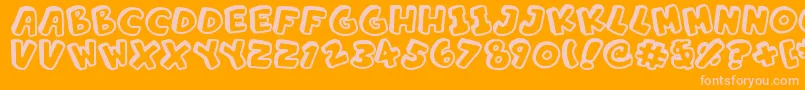 Шрифт AlphabetSouplings – розовые шрифты на оранжевом фоне