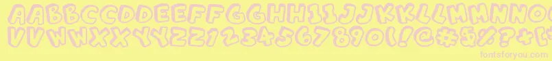 AlphabetSouplings Font – Pink Fonts on Yellow Background