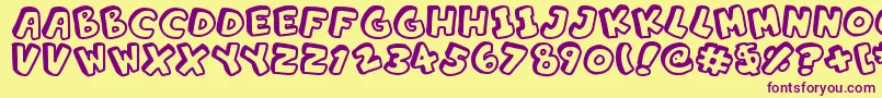 AlphabetSouplings Font – Purple Fonts on Yellow Background