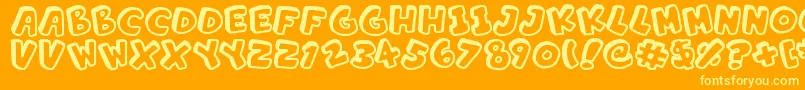 AlphabetSouplings Font – Yellow Fonts on Orange Background