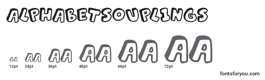 AlphabetSouplings-fontin koot