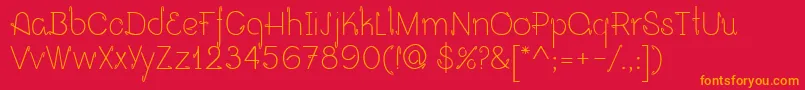 Opalo-Schriftart – Orangefarbene Schriften auf rotem Hintergrund