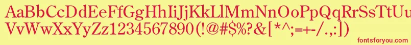フォントAgcoscr – 赤い文字の黄色い背景