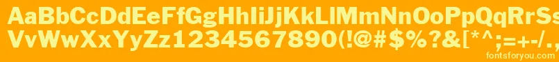 FranklinGothicLtNo.2Roman Font – Yellow Fonts on Orange Background