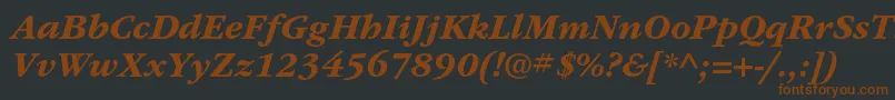 ItcgaramondstdBdita-fontti – ruskeat fontit mustalla taustalla