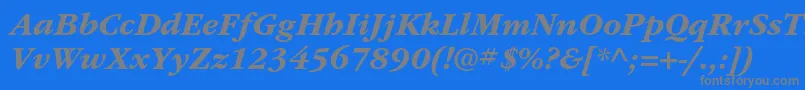 フォントItcgaramondstdBdita – 青い背景に灰色の文字