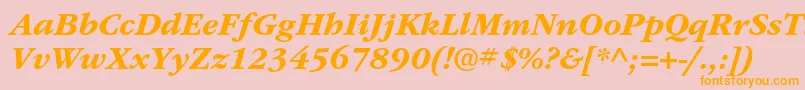 フォントItcgaramondstdBdita – オレンジの文字がピンクの背景にあります。