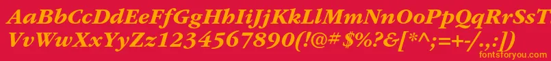 ItcgaramondstdBdita Font – Orange Fonts on Red Background