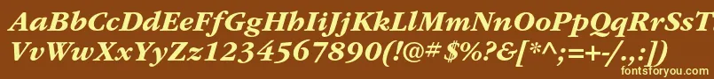 ItcgaramondstdBdita Font – Yellow Fonts on Brown Background