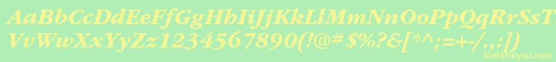 ItcgaramondstdBdita Font – Yellow Fonts on Green Background