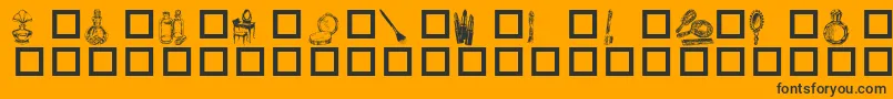 Toiletries Font – Black Fonts on Orange Background
