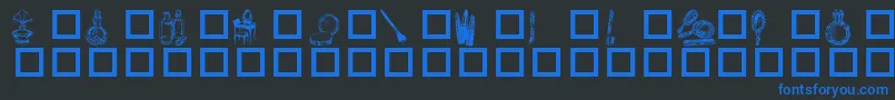 Toiletries Font – Blue Fonts on Black Background