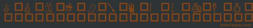Toiletries Font – Brown Fonts on Black Background
