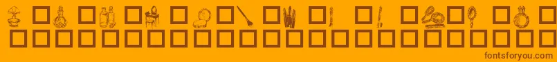 Toiletries Font – Brown Fonts on Orange Background