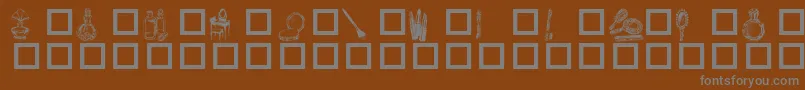 Toiletries Font – Gray Fonts on Brown Background