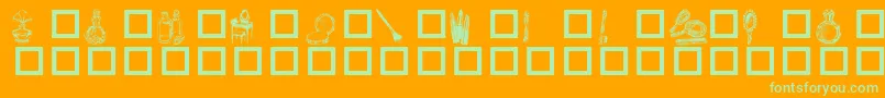 Toiletries Font – Green Fonts on Orange Background
