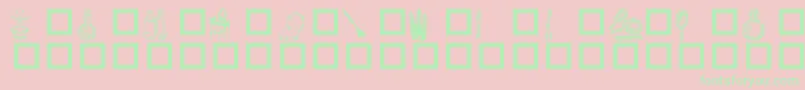 Toiletries Font – Green Fonts on Pink Background