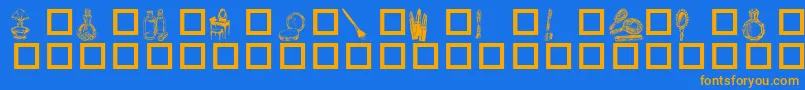 Toiletries Font – Orange Fonts on Blue Background