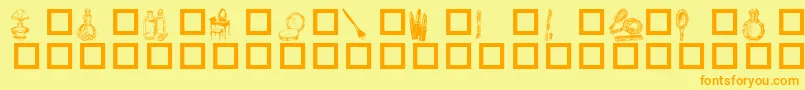 Toiletries Font – Orange Fonts on Yellow Background