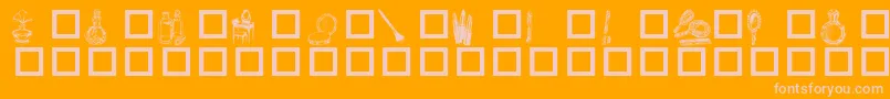 Toiletries Font – Pink Fonts on Orange Background
