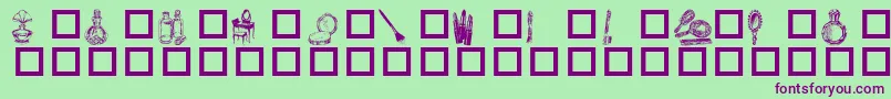 Toiletries Font – Purple Fonts on Green Background