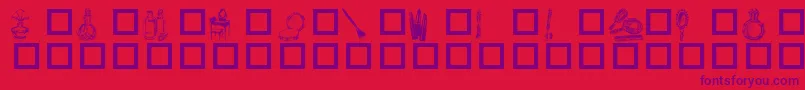 Toiletries Font – Purple Fonts on Red Background