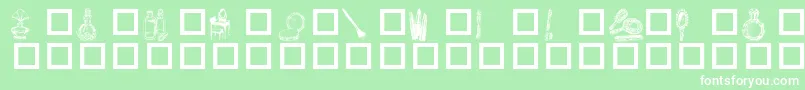 Toiletries Font – White Fonts on Green Background