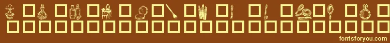 Toiletries Font – Yellow Fonts on Brown Background
