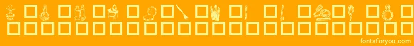 Toiletries Font – Yellow Fonts on Orange Background