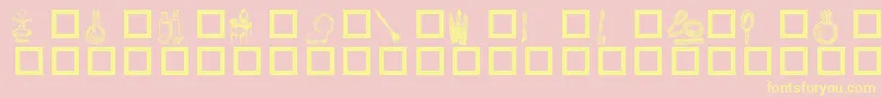 Toiletries Font – Yellow Fonts on Pink Background