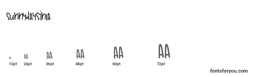 Sunnydaysinla Font Sizes