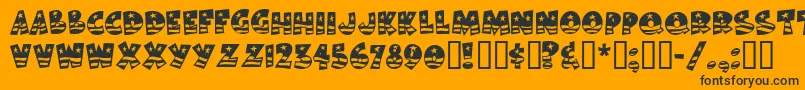 Bodiemf ffy-Schriftart – Schwarze Schriften auf orangefarbenem Hintergrund