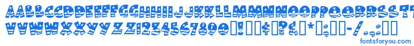 フォントBodiemf ffy – 白い背景に青い文字