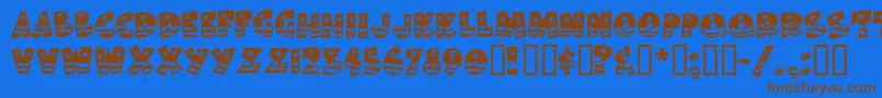 Bodiemf ffy Font – Brown Fonts on Blue Background