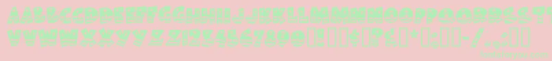 Bodiemf ffy-Schriftart – Grüne Schriften auf rosa Hintergrund