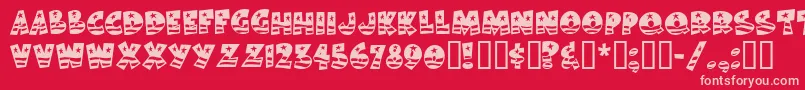Bodiemf ffy Font – Pink Fonts on Red Background