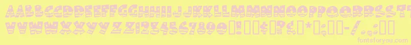 Bodiemf ffy Font – Pink Fonts on Yellow Background