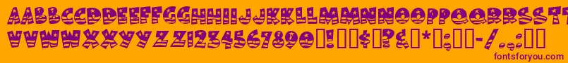 Bodiemf ffy Font – Purple Fonts on Orange Background