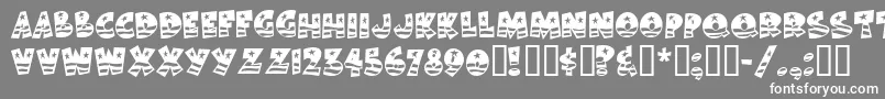 Bodiemf ffy-Schriftart – Weiße Schriften auf grauem Hintergrund