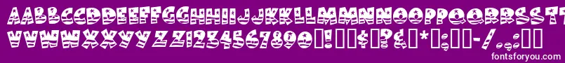 Bodiemf ffy-Schriftart – Weiße Schriften auf violettem Hintergrund