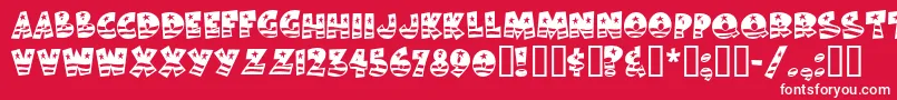 フォントBodiemf ffy – 赤い背景に白い文字