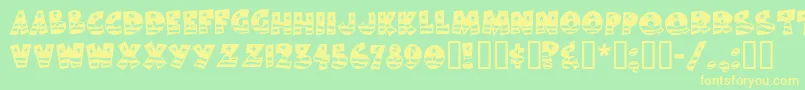 Bodiemf ffy Font – Yellow Fonts on Green Background